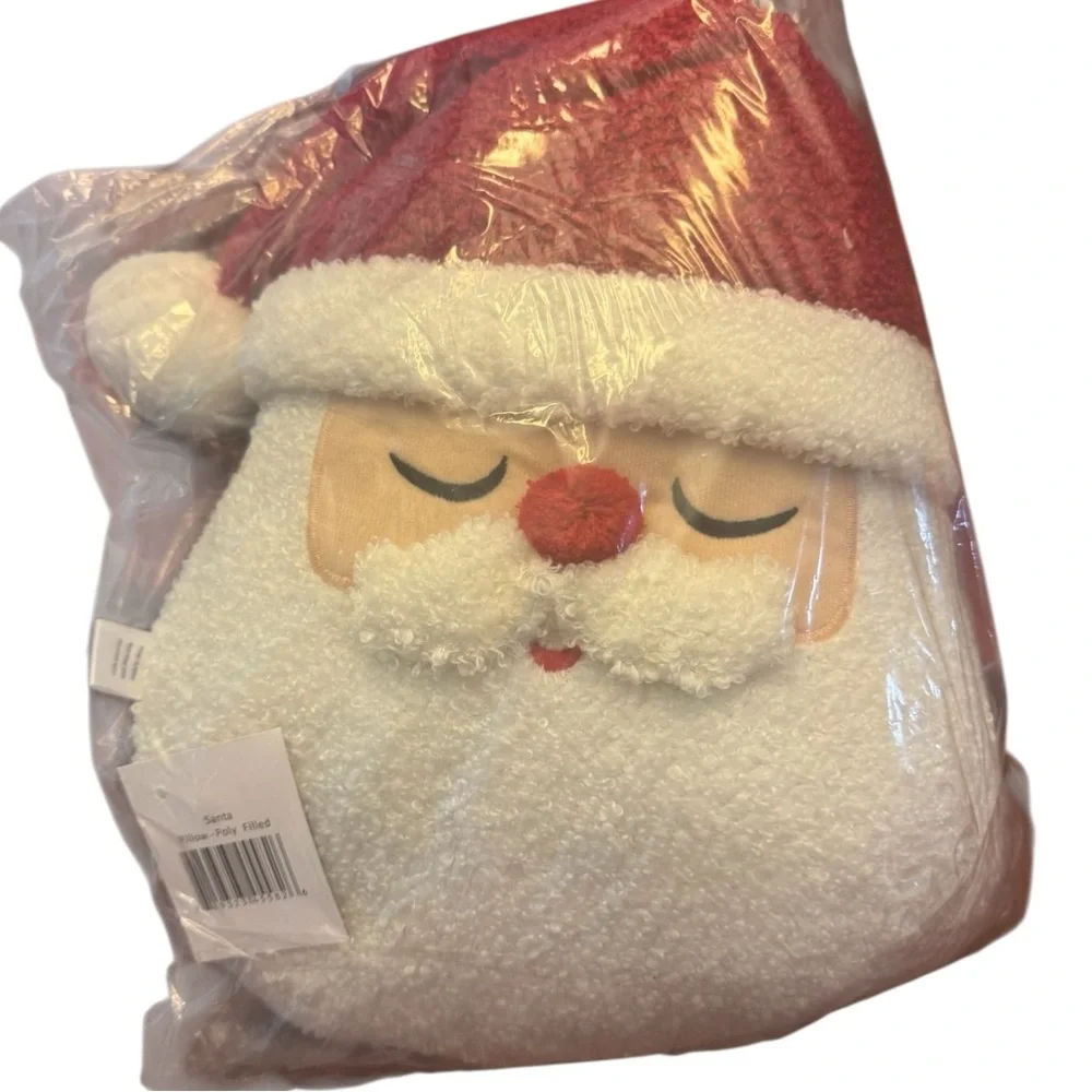 Red and White Santa Pillow 12”x12”